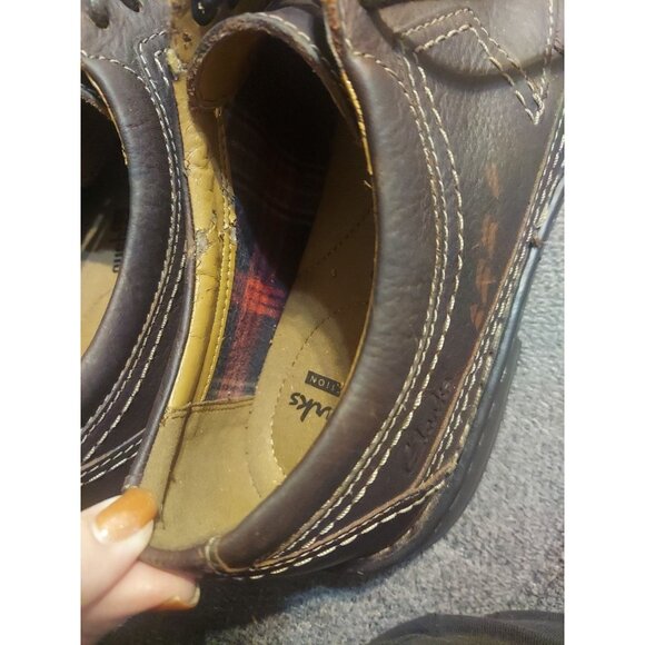 Clarks Kyros 26110348 Brown Pebbled Dress Casual Oxfords Men's US 11 M Ortholite - Picture 11 of 12